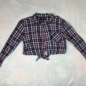 Long Sleeve Cropped Flannel